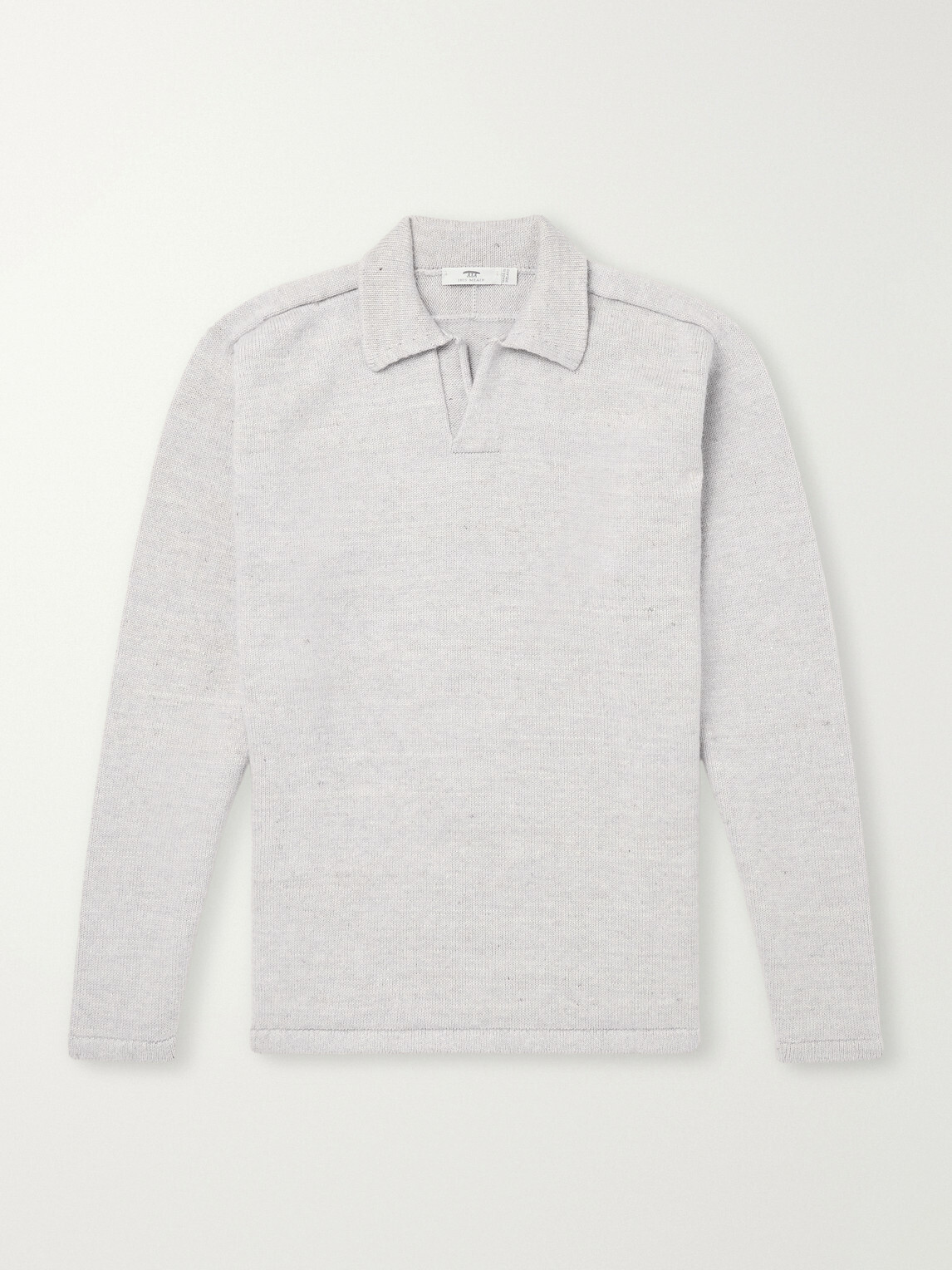 Inis Meáin - Wool and Linen-Blend Polo Shirt - Gray
