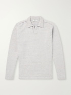 Inis Meáin - Wool and Linen-Blend Polo Shirt - Gray