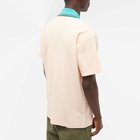 Maison Kitsuné Men's Tonal Fox Head Patch Polo Shirt in Peach