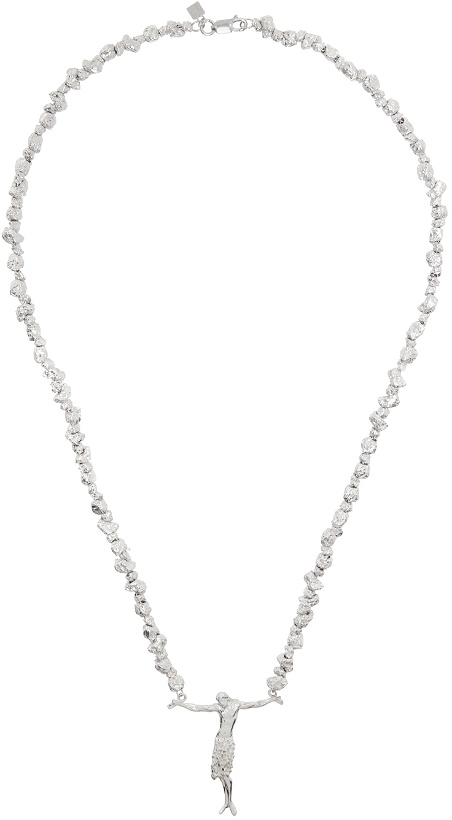 Photo: Veneda Carter SSENSE Exclusive Silver VC018 Crossless Jesus Signature Necklace