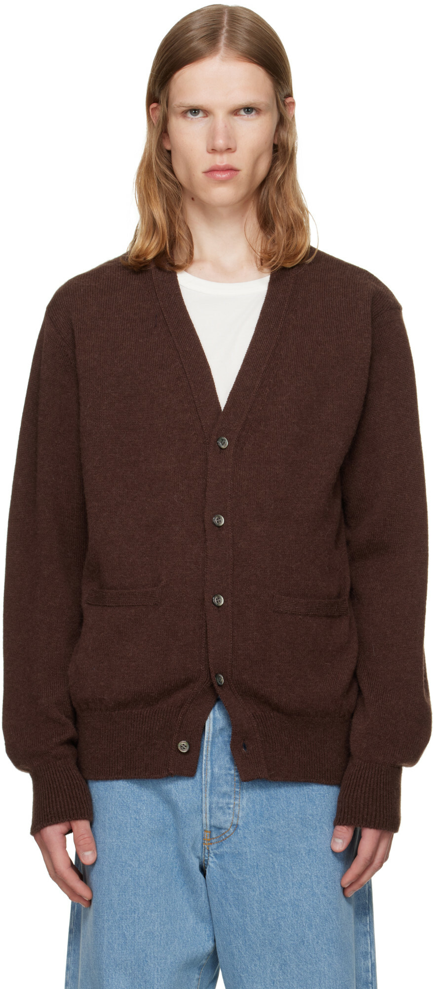 vowels Brown Alpaca Cardigan