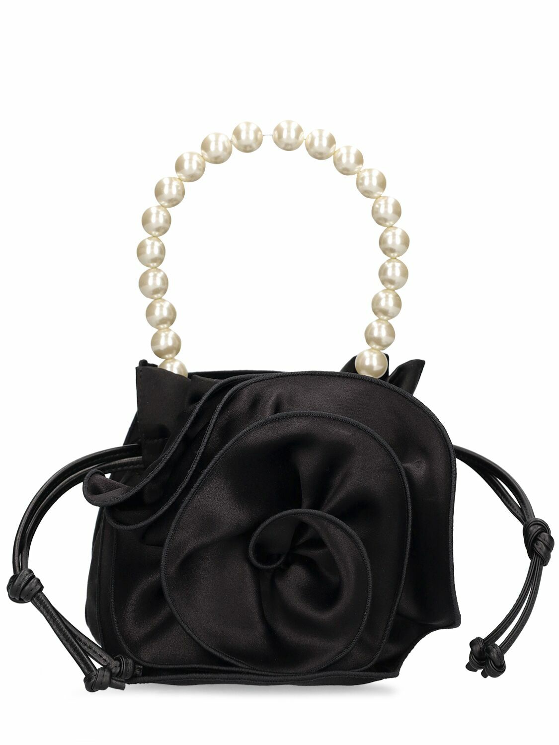 MAGDA BUTRYM - Magda Satin & Leather Top Handle Bag Magda Butrym