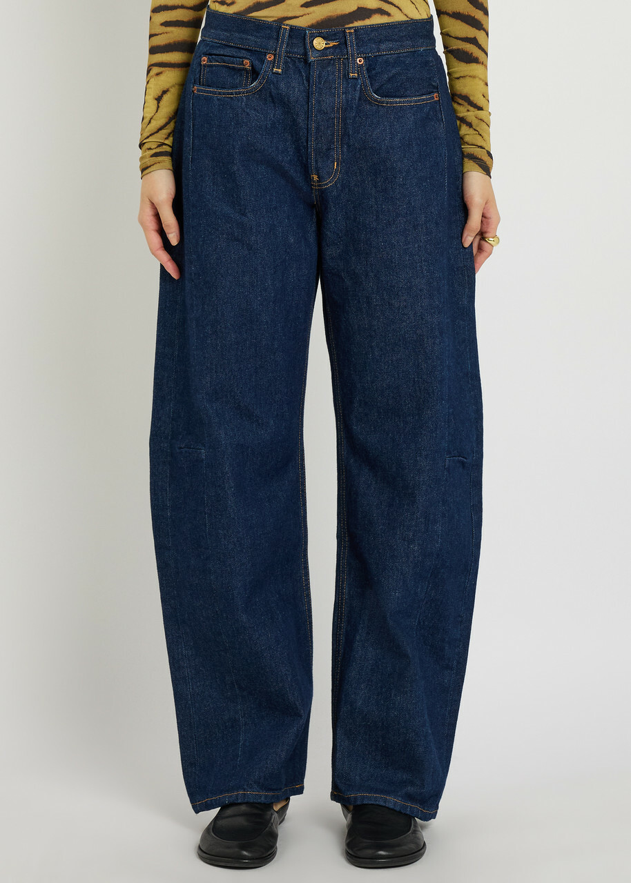 B Sides Slim Lasso Structured Barrel-leg Jeans Indigo