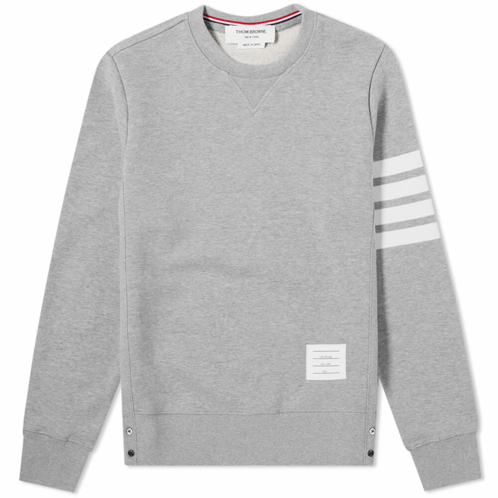 Photo: Thom Browne Men's Engineered Stripe Crew Sweat in Light Grey