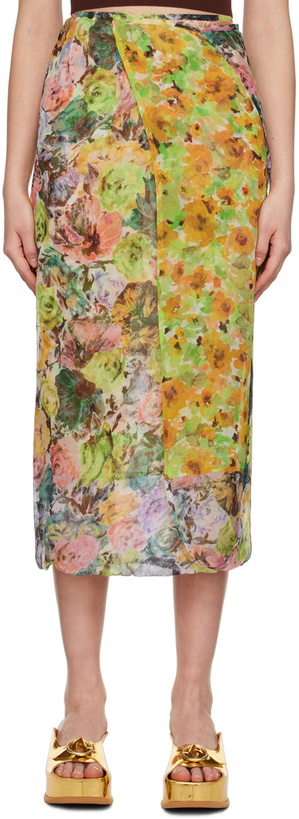 Photo: Dries Van Noten Multicolor Floral Midi Skirt