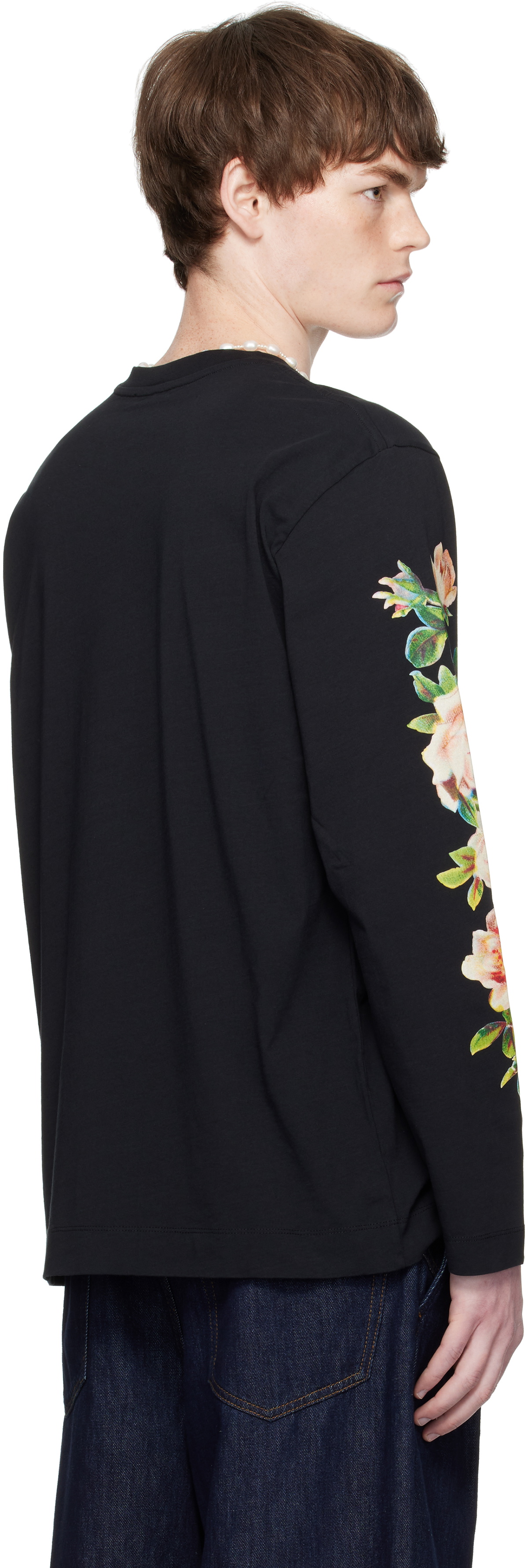 Simone Rocha Black Rose Bouquet Long Sleeve T-shirt