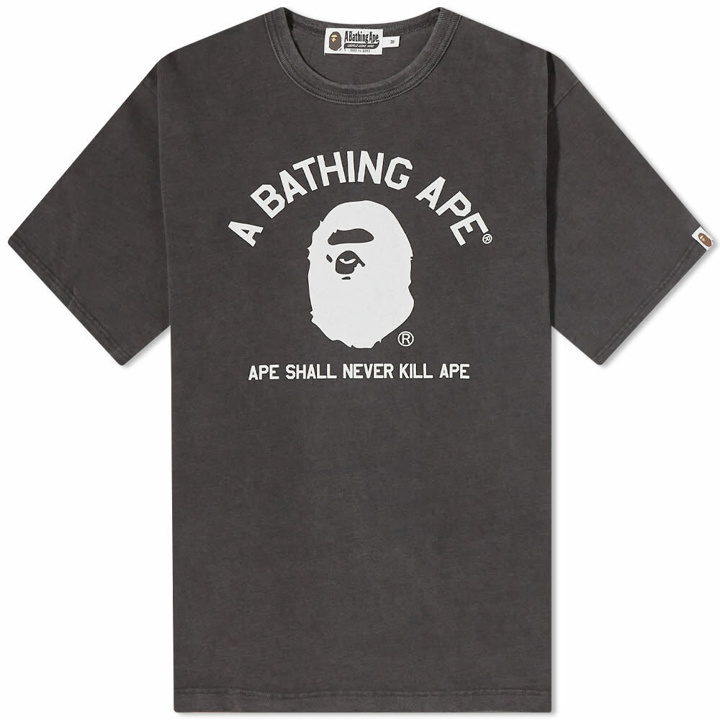 Photo: A Bathing Ape Men's Indigo Relaxed Fit T-Shirt in Black