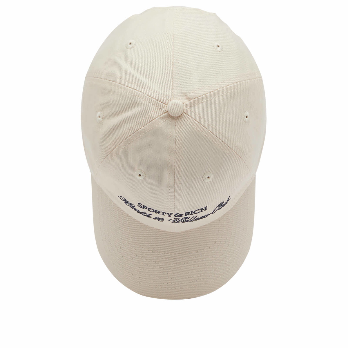 Sporty & Rich Men's H&W Club Embraidered Cap in Cream/Navy 