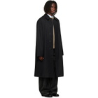Studio Nicholson Navy Crowe Coated Cotton Trench Coat