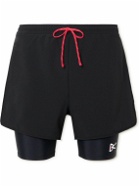 DISTRICT VISION - Layered Straight-Leg Logo-Print Shell and Stretch Recycled-Jersey Shorts - Black