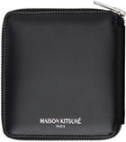 Maison Kitsuné Black Fox Head Square Zipped Wallet