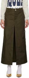 Vaquera Khaki Split Maxi Skirt