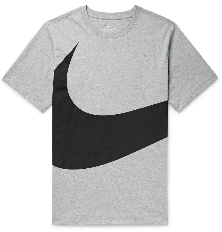 Photo: Nike - Sportswear Logo-Print Cotton-Jersey T-Shirt - Gray