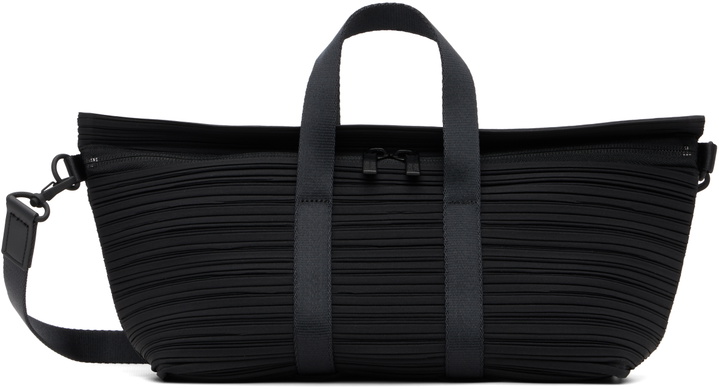 Photo: PLEATS PLEASE ISSEY MIYAKE Black Pleats Boston Bag