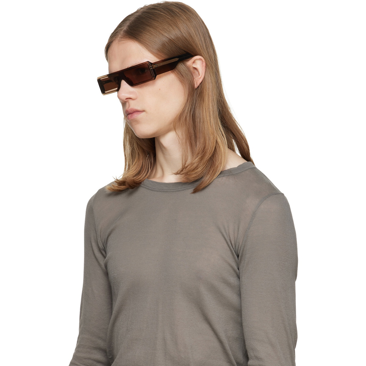 Rick Owens Brown Tower Geth Sunglasses