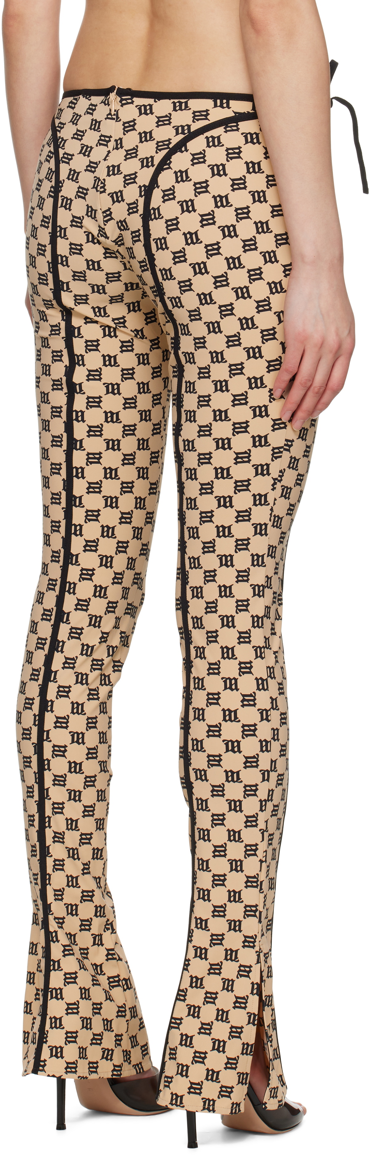 MISBHV Beige Monogram Coquette Leggings