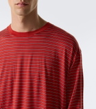 Auralee Striped wool T-shirt