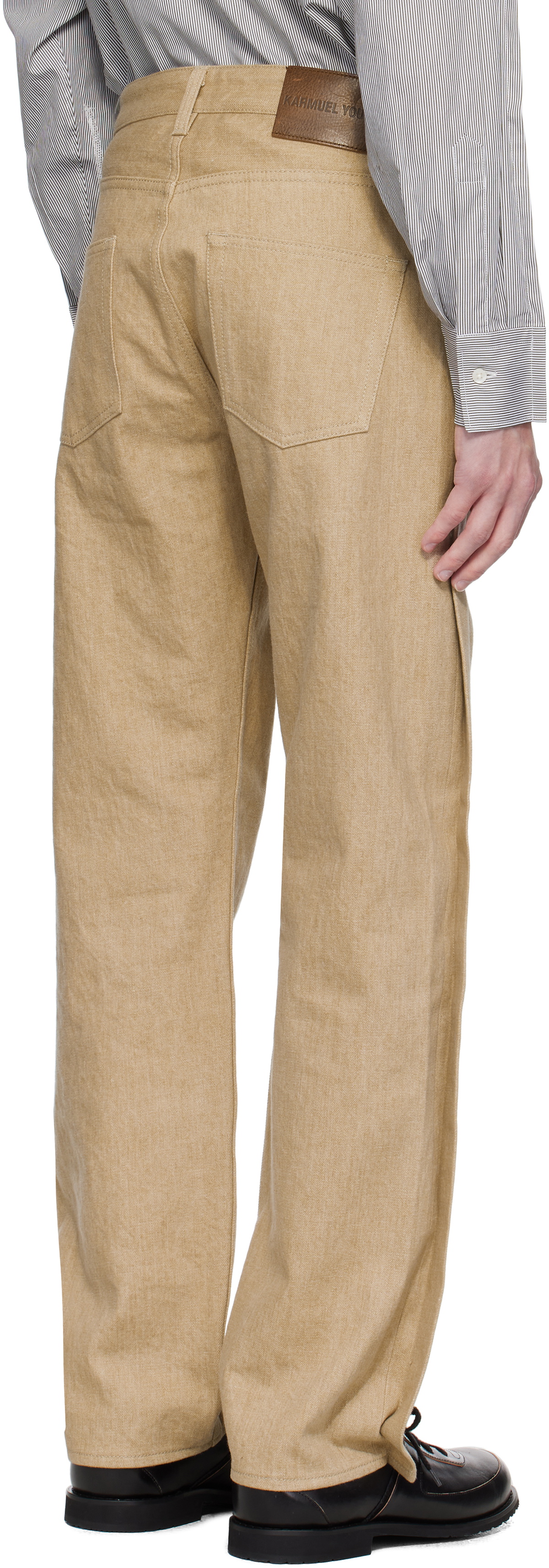 Karmuel Young Beige Rectangle XY-Plane Jeans