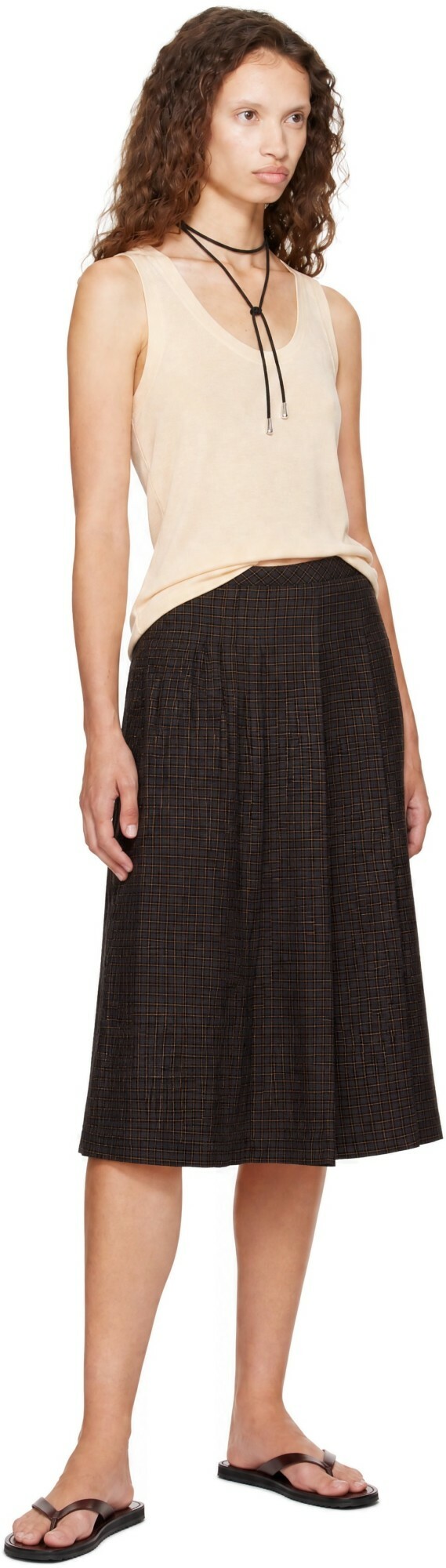 YMC Gray Rosetta Midi Skirt