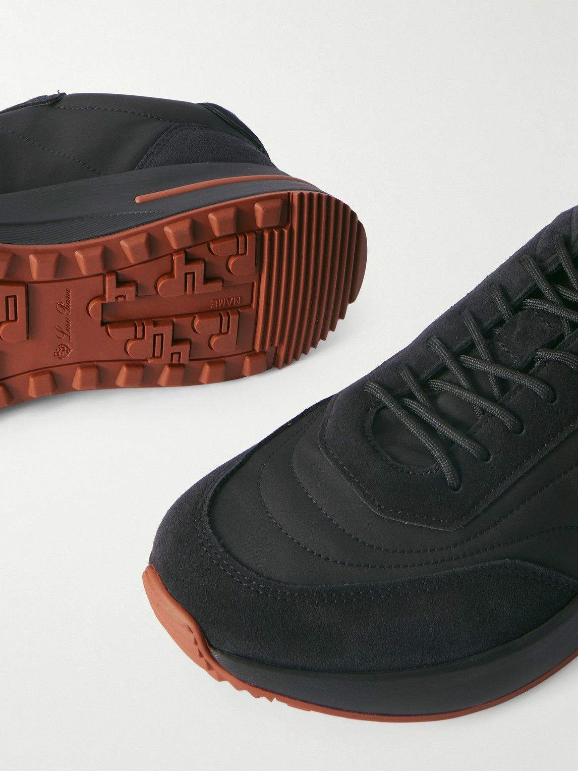 Loro Piana - Weekend Walk Evo Suede-Trimmed Shell Sneakers - Black