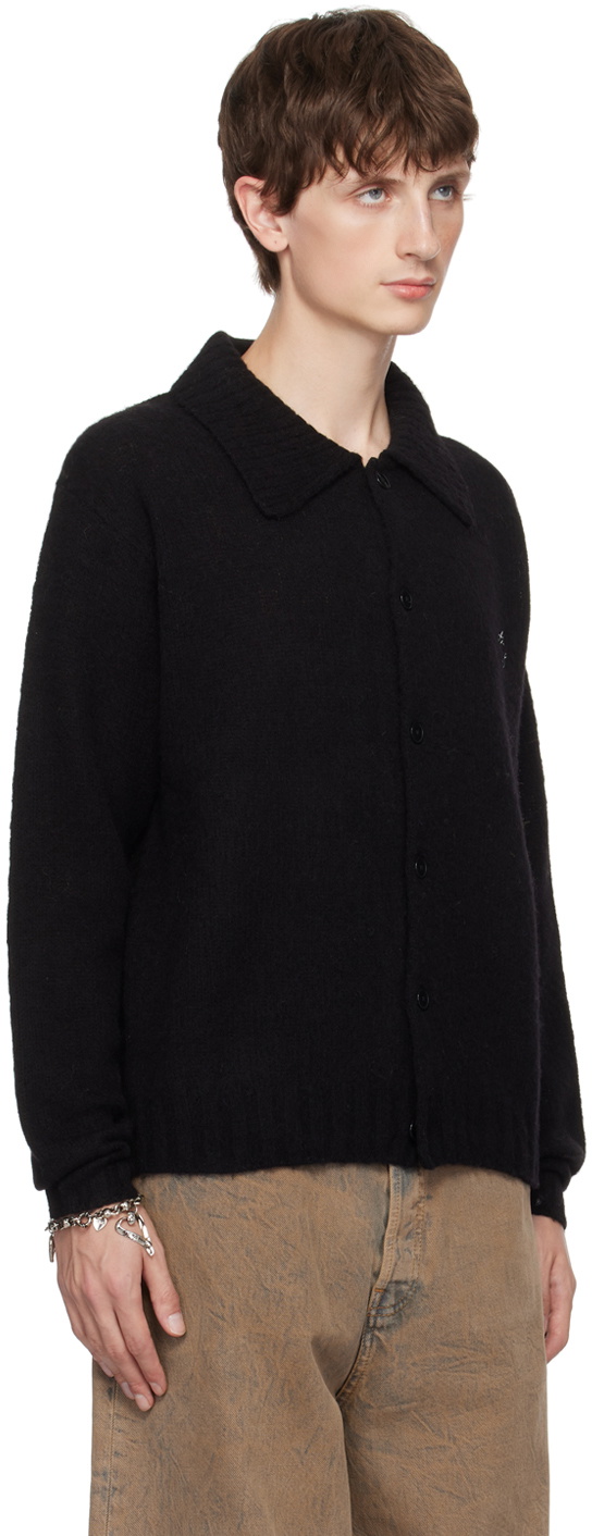 Acne Studios Black Spread Collar Cardigan Acne Studios