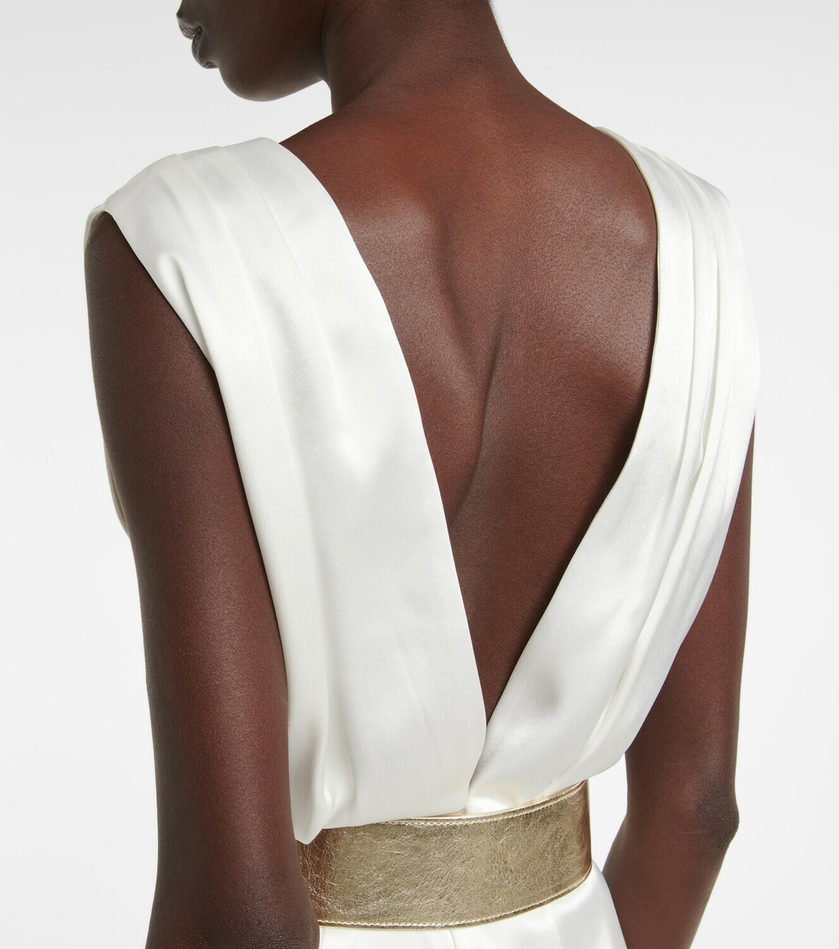 Costarellos Keaton belted satin jumpsuit
