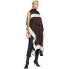 sacai Brown Satin & Chiffon Midi Dress