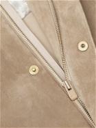 Agnona - Leather-Trimmed Suede Jacket - Neutrals