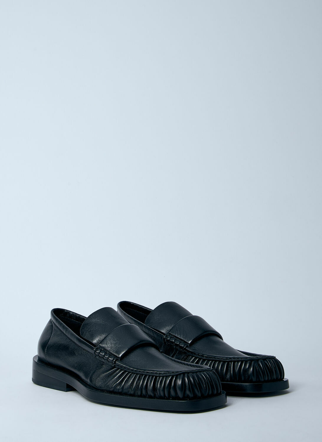 Jil Sander Ruched Leather Loafers