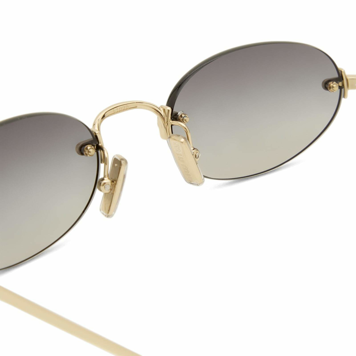 Miu Miu Eyewear A54S Sunglasses in Pale Gold/Grey Gradient 
