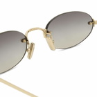 Miu Miu Eyewear A54S Sunglasses in Pale Gold/Grey Gradient 