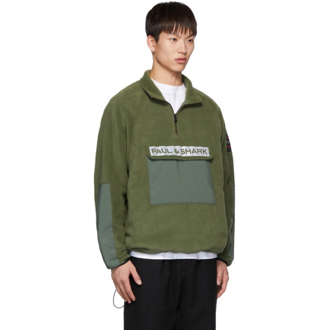 LQQK Studio for Paul and Shark Khaki Fleece Zip-Up Sweater LQQK