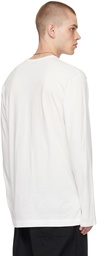 Yohji Yamamoto White Printed Long Sleeve T-Shirt