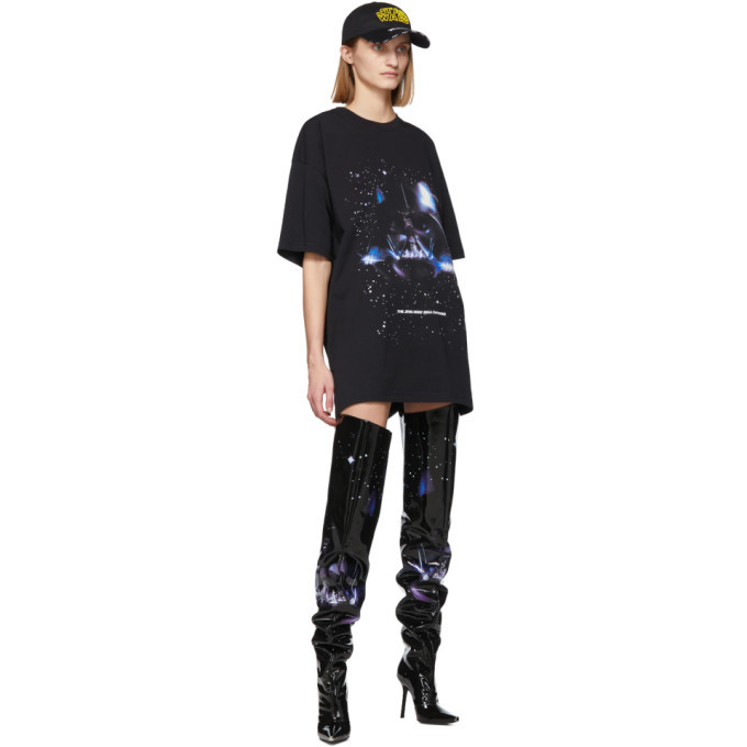 VETEMENTS Black STAR WARS Edition Movie Poster 3 Cuissardes Boots