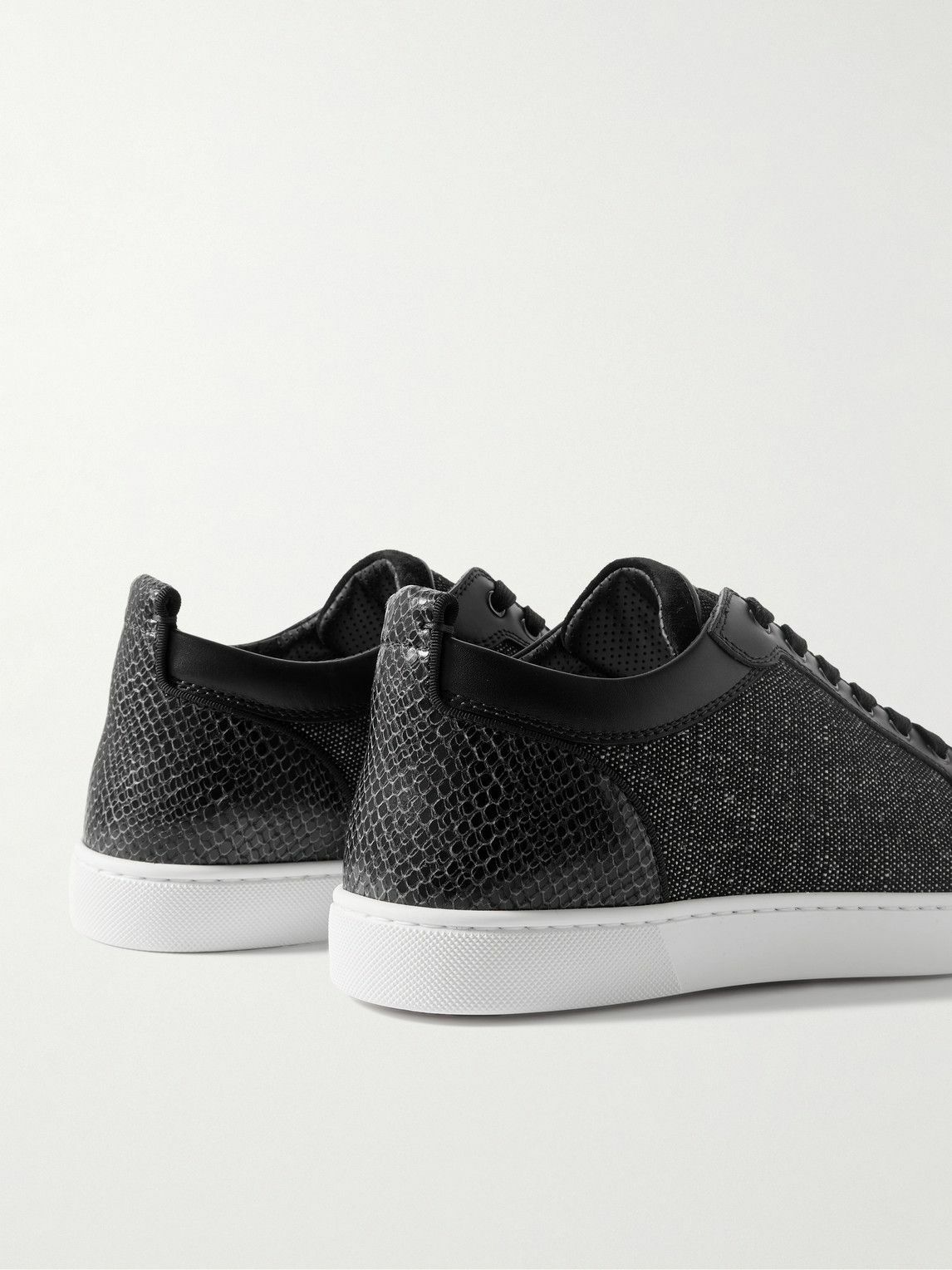 Christian Louboutin - Rantulow Canvas, Snake-Effect Leather  display picture 3