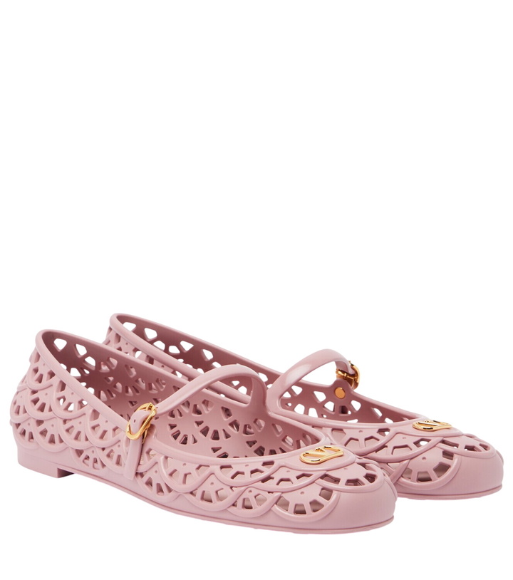 Photo: Valentino Garavani Ondette VLogo Mary Jane flats