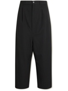 Comme des Garçons HOMME - Wide-Leg Pleated Wool-Gabardine Trousers - Black