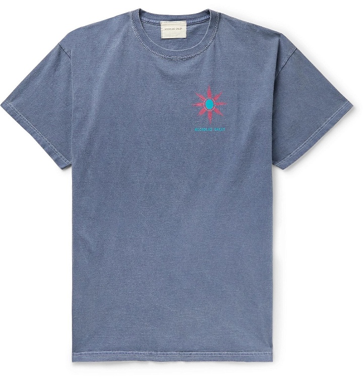 Photo: Nicholas Daley - Cosmic Sun Printed Cotton-Jersey T-Shirt - Blue