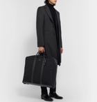 SAINT LAURENT - Leather-Trimmed Cotton-Canvas Suit Carrier - Black