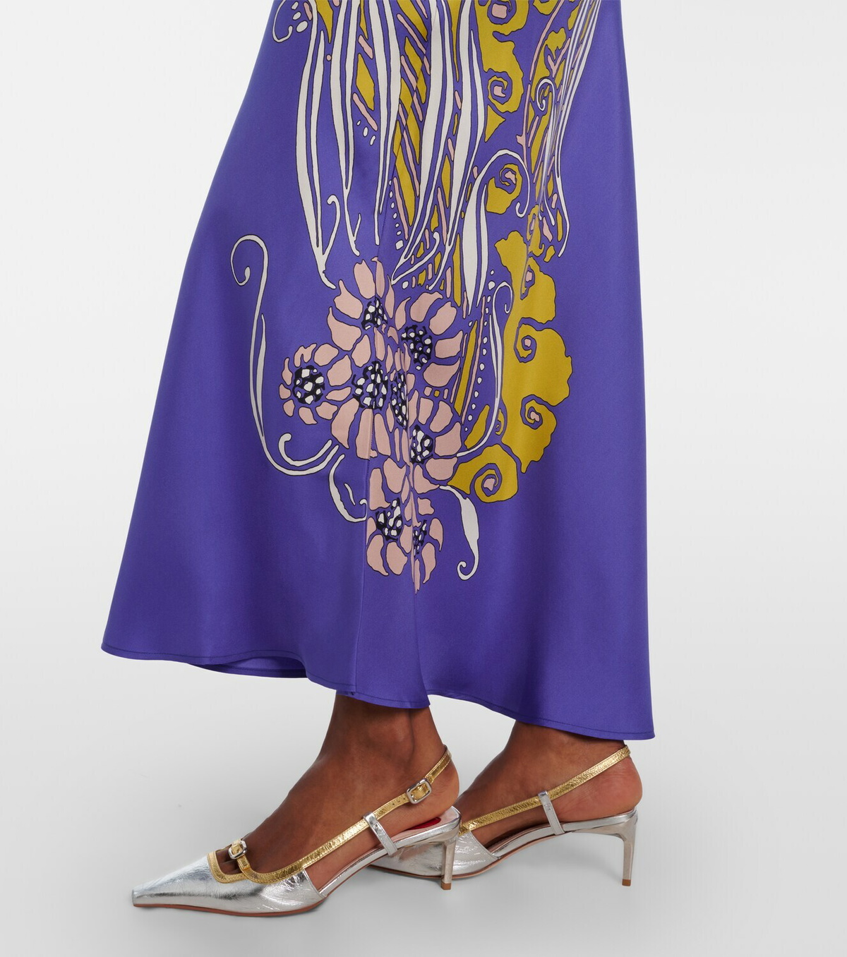 La DoubleJ Sleek printed silk satin maxi skirt