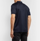 Hugo Boss - Slim-Fit Contrast-Tipped Cotton Polo Shirt - Blue