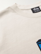 STÜSSY - Printed Cotton-Jersey T-Shirt - Neutrals