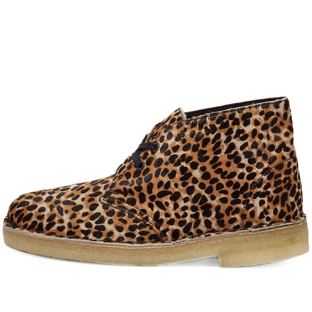 clarks desert boots leopard print