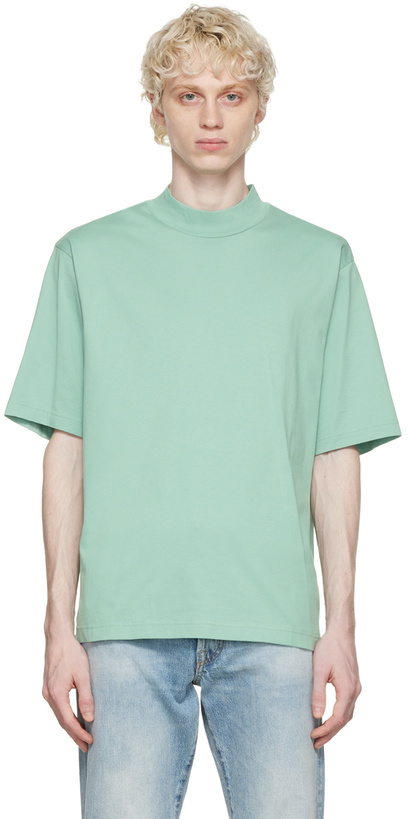 Photo: Acne Studios Green Mock Neck T-Shirt