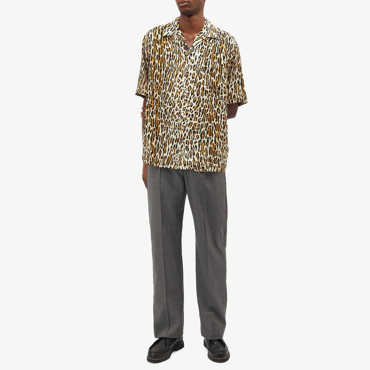 トップス WACKOMARIA LEOPARD HAWAIIAN SHIRT Wacko Maria Men's Leopard Hawaiian Short Sleeve Shirt in