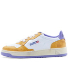 Autry Men's Cracked Super Vintage Low Sneakers in White/Yellow