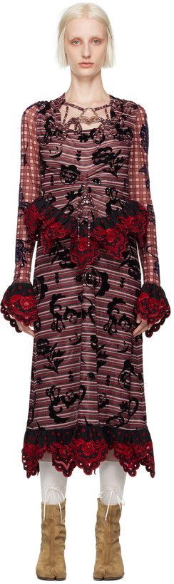 Photo: Chopova Lowena Red Sharon Hatch Midi Dress