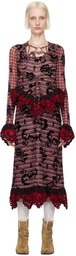 Chopova Lowena Red Sharon Hatch Midi Dress