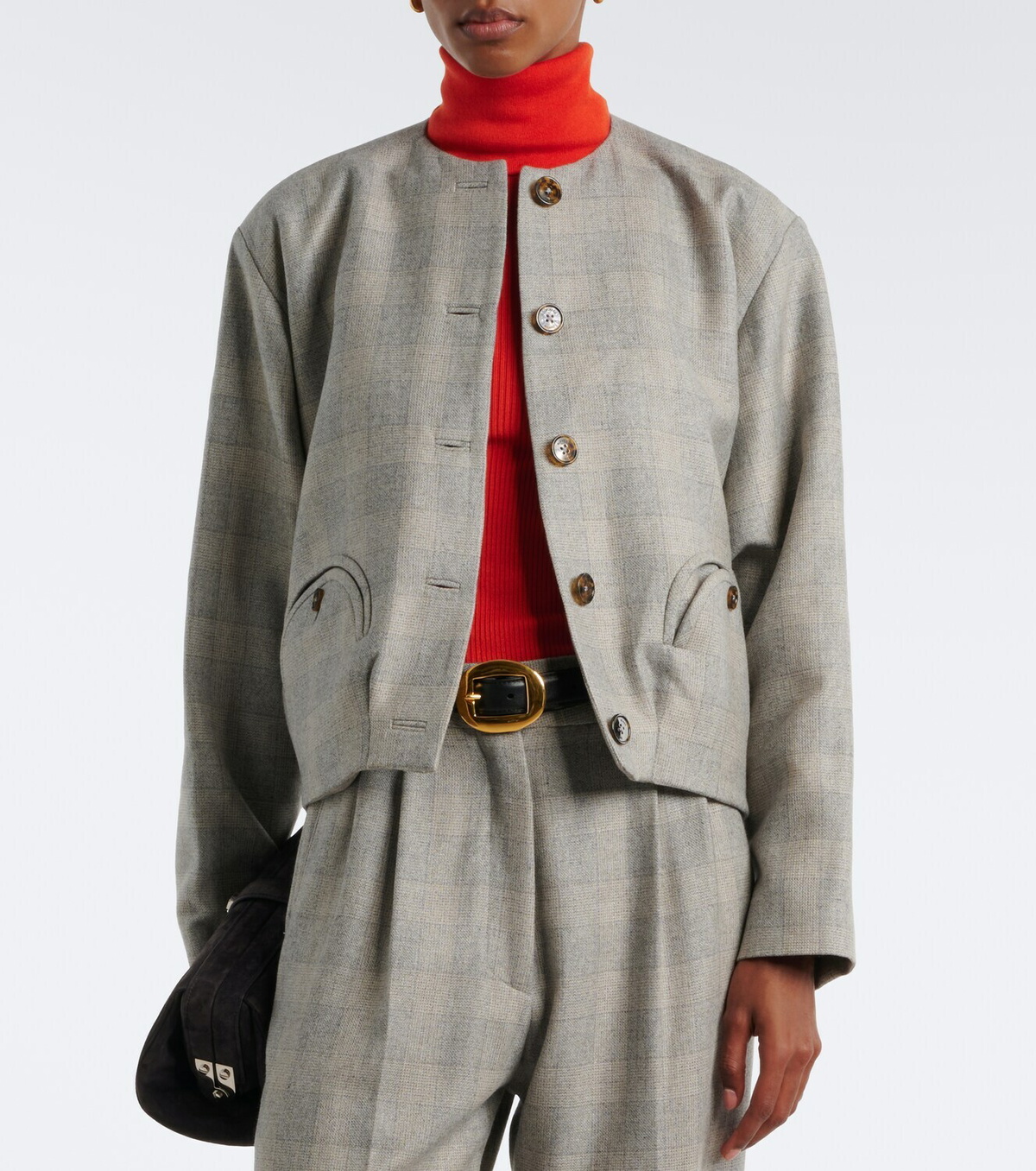 Blazé Milano Altai checked wool, silk, and cashmere jacket