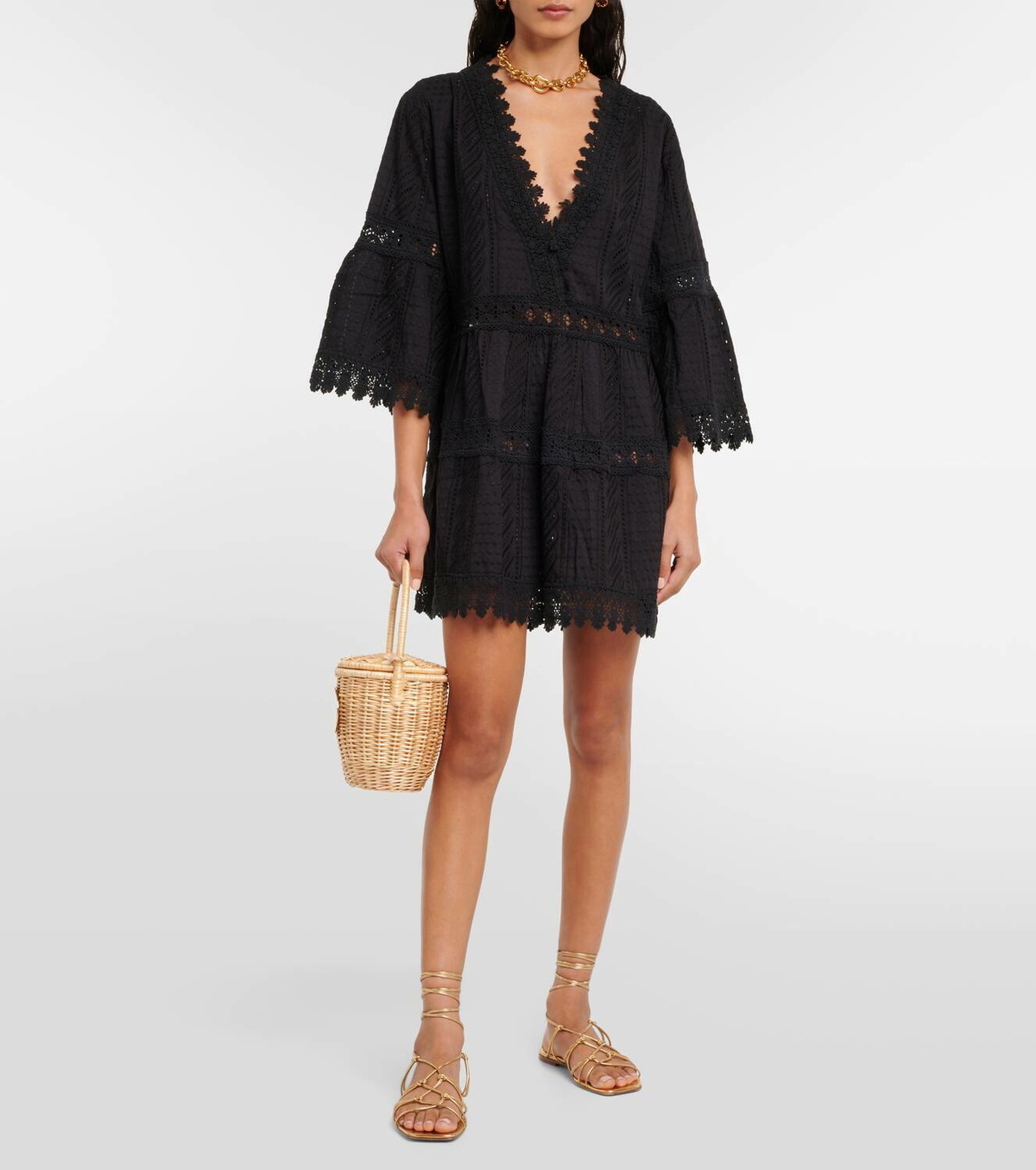 victoria embroidered mini dress For Love & Lemons